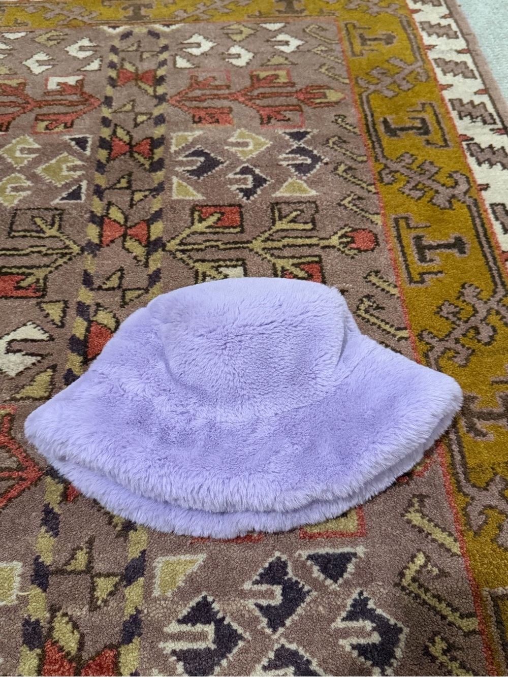 Faux Fur Bucket Hat - Lavender
